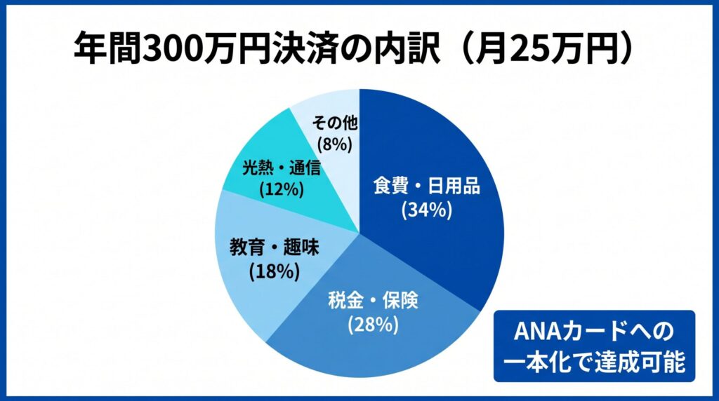 年間300万円決済の内訳